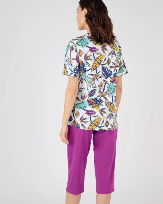 Tee-shirt de pyjama manches courtes pur coton peigné
