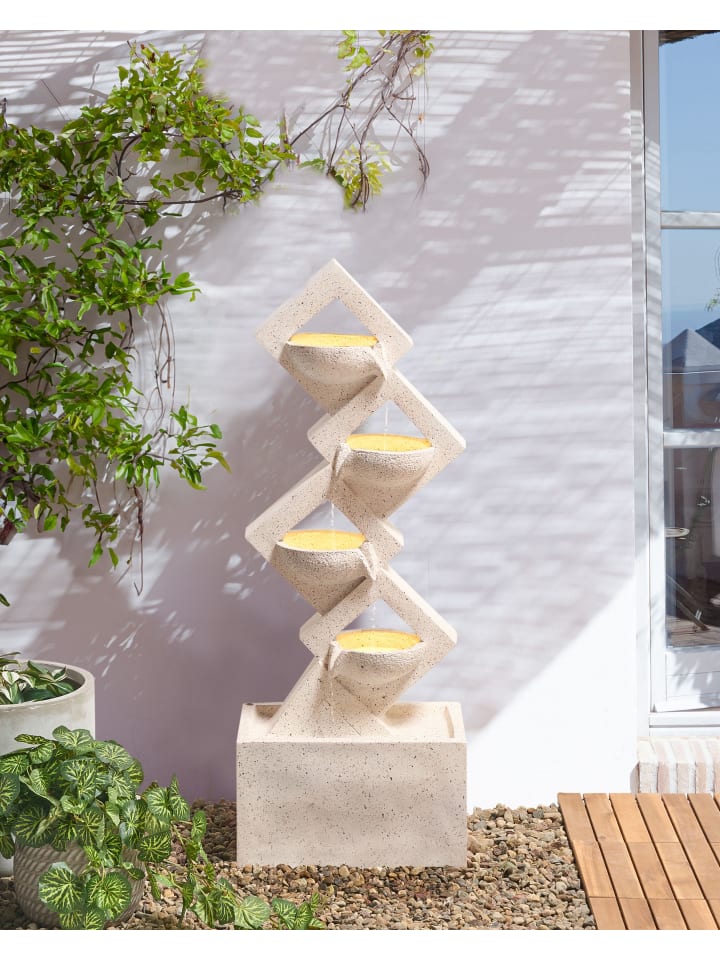 Beliani Gartenbrunnen SHEGAR in Beige - (W) 25 x (H) 110 x (L) 40 cm günstig kaufen onesize