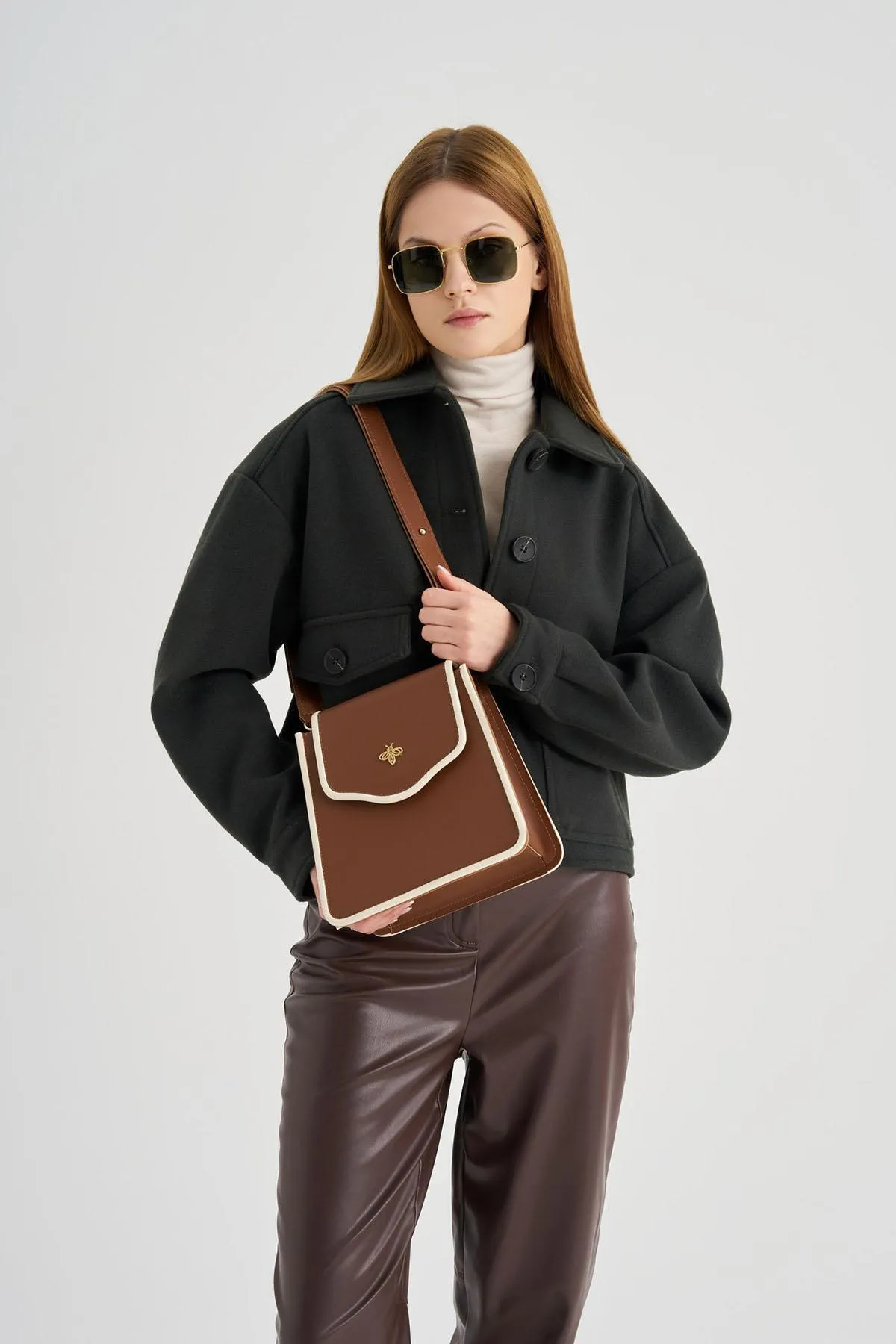 Lucky Bees  Clutch - Braun - Unifarben