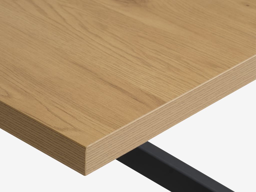 Mesa de jantar NORTOFT NORTOFT 95x200 cor carvalho/preto