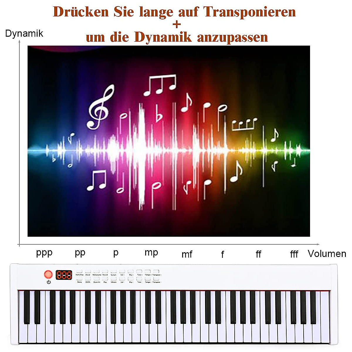 Keyboard 61 Tasten mit Sustain-Pedal