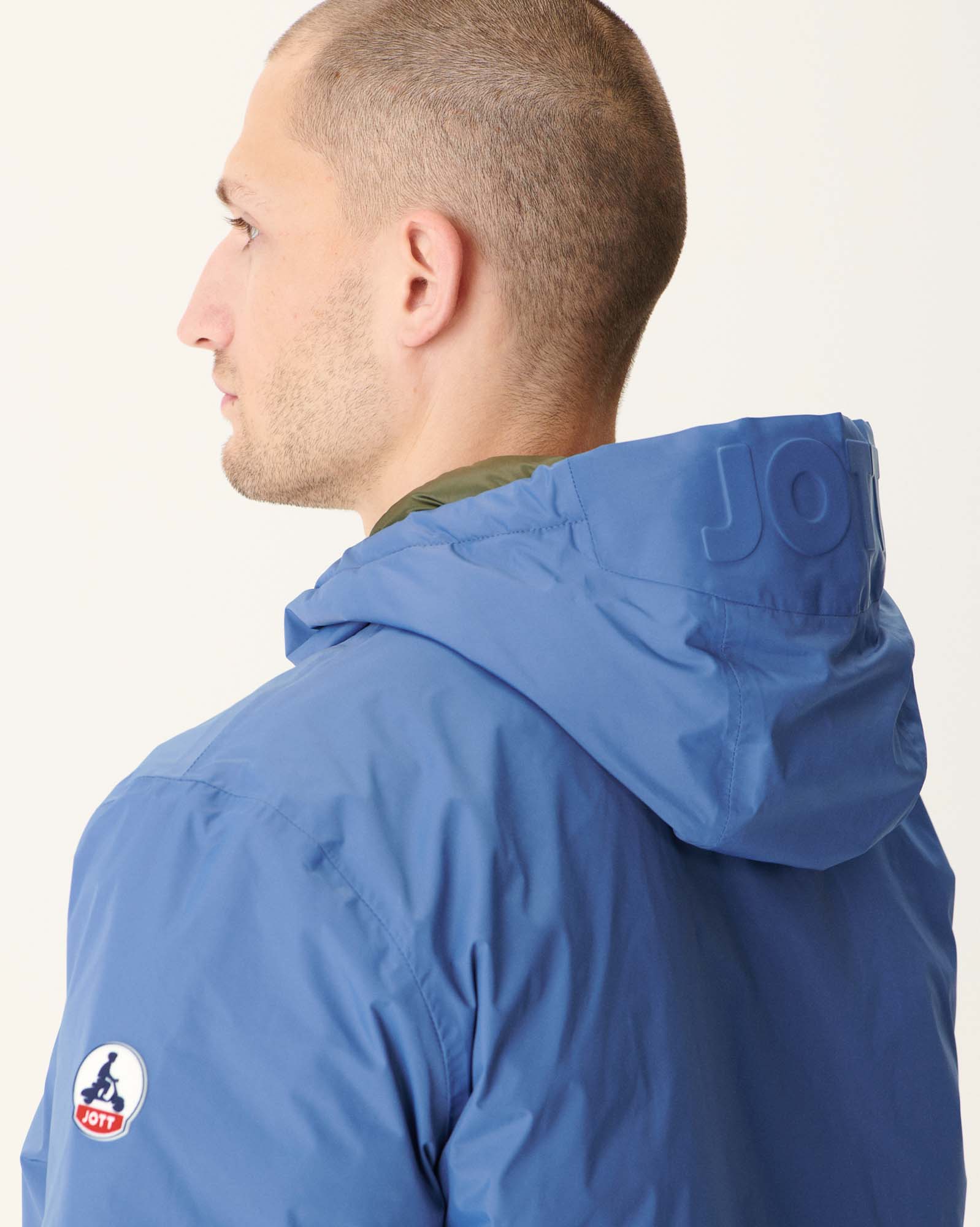 Doudoune longue réversible à capuche Bleu jeans/Army Amsterdam