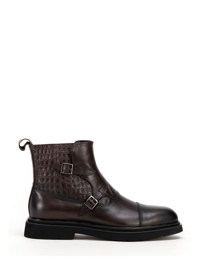 Wittchen Men's brown leather Chelsea boots with croc details I WITTCHEN in Brown günstig kaufen
