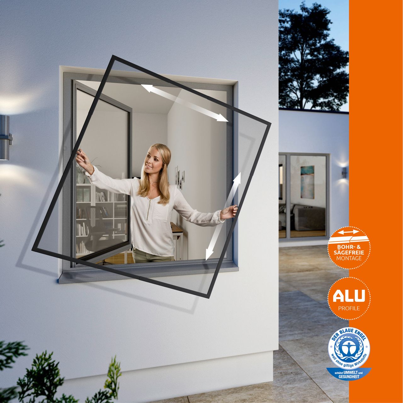 Powertec Rahmen Fenster Flexi Fit 130x150 Anthrazit