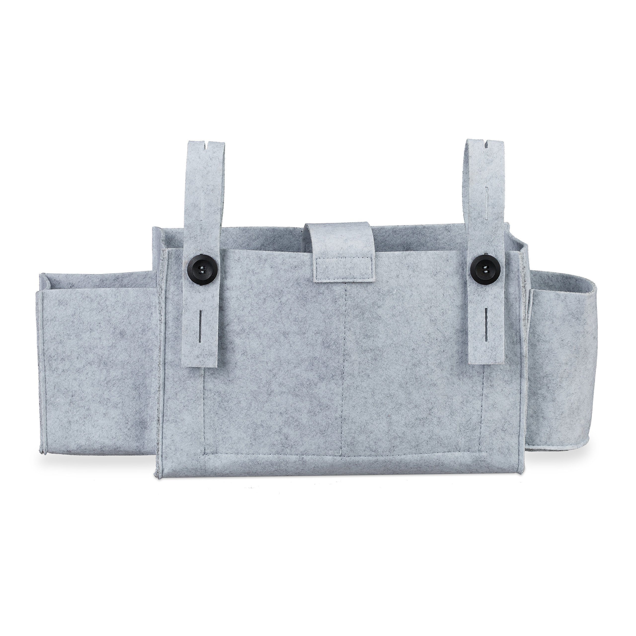 relaxdays Betttasche Betttasche für Hochbett aus Filz, hellgrau