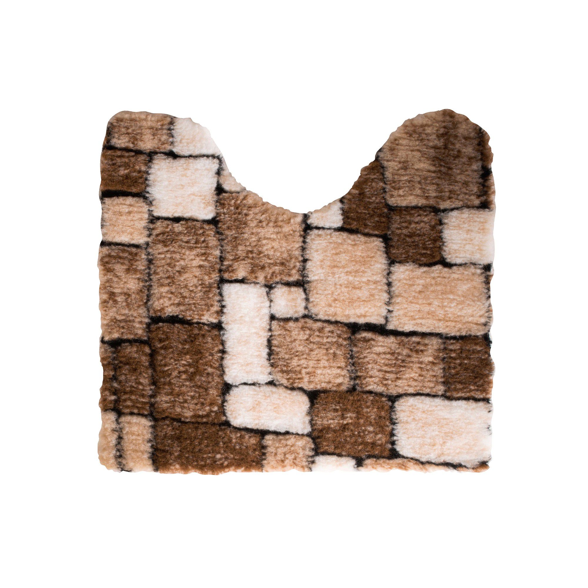 Tapis de bain mosaïque toucher peluche