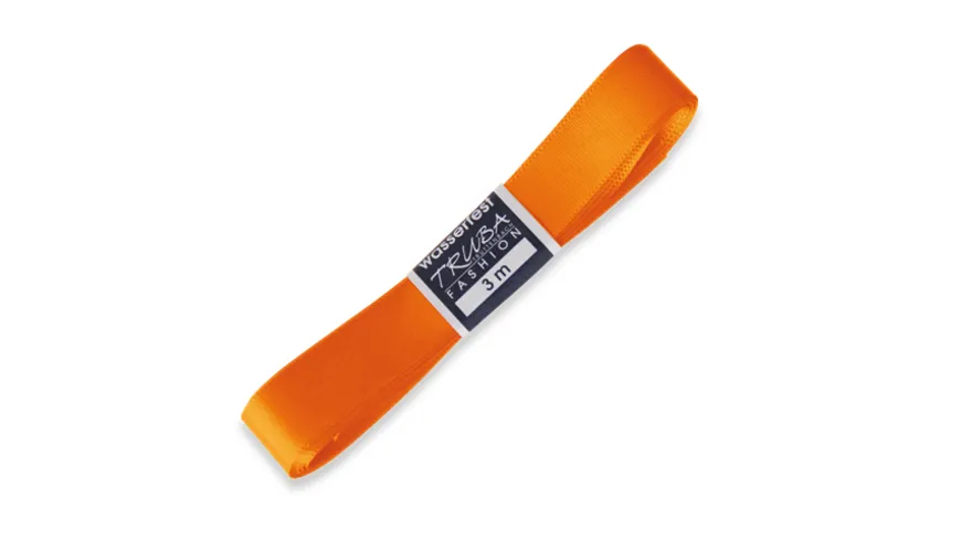 TRUBA Seidenband mit Webkante orange 3 m