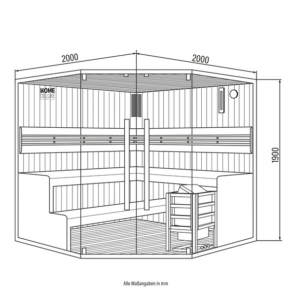 Traditionelle Sauna Shadow, XL Big