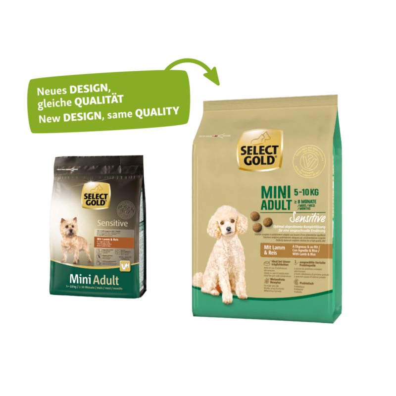 SELECT GOLD Hundetrockenfutter SELECT GOLD Sensitive Mini Adult Lamm & Reis 1 kg
