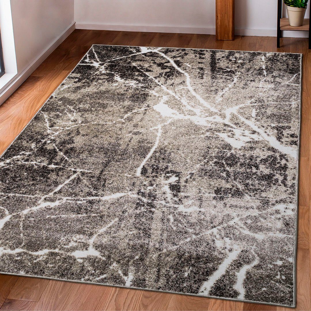 Teppich Manrik, my home, rechteckig, Höhe: 9 mm, mit besonders weichem Flor, Kurzflor, modernes Marmor-Design