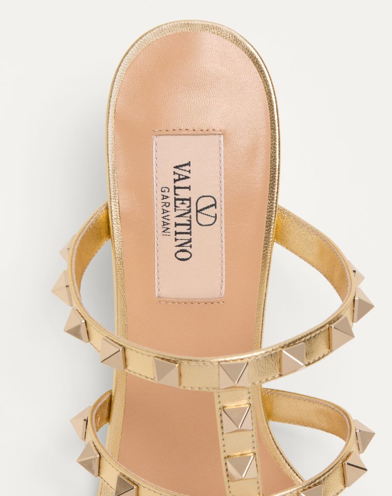 Slide Rockstud Sandal i lamineret nappa 60mm
