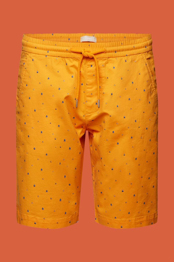 Gemusterte Pull-on-Shorts, Baumwollstretch