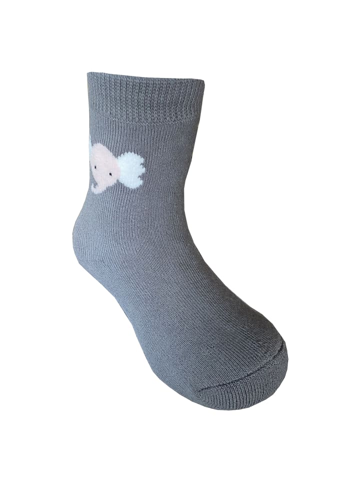 Yalion 3er-Set: Antirutschsocken Vollplüsch Elefant in Grau  günstig kaufen