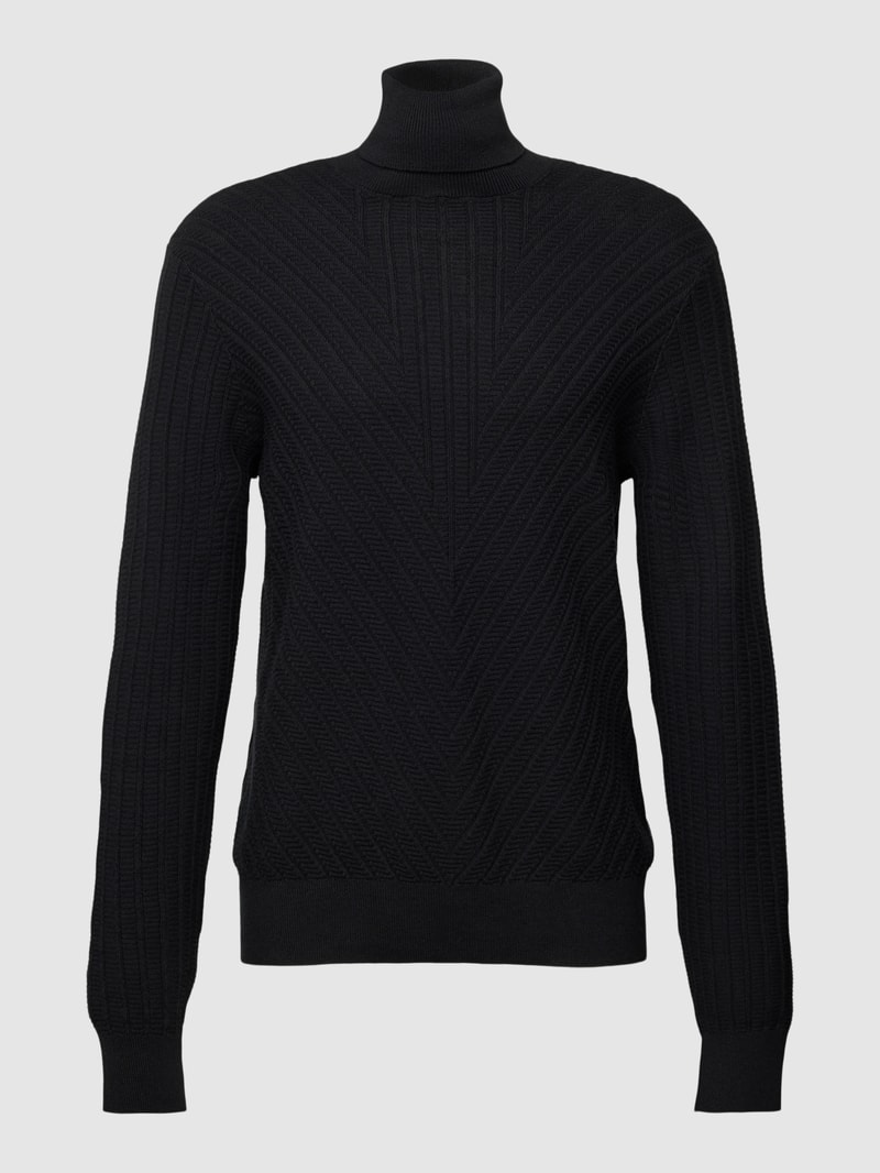 Strickpullover mit Strukturmuster in schwarz