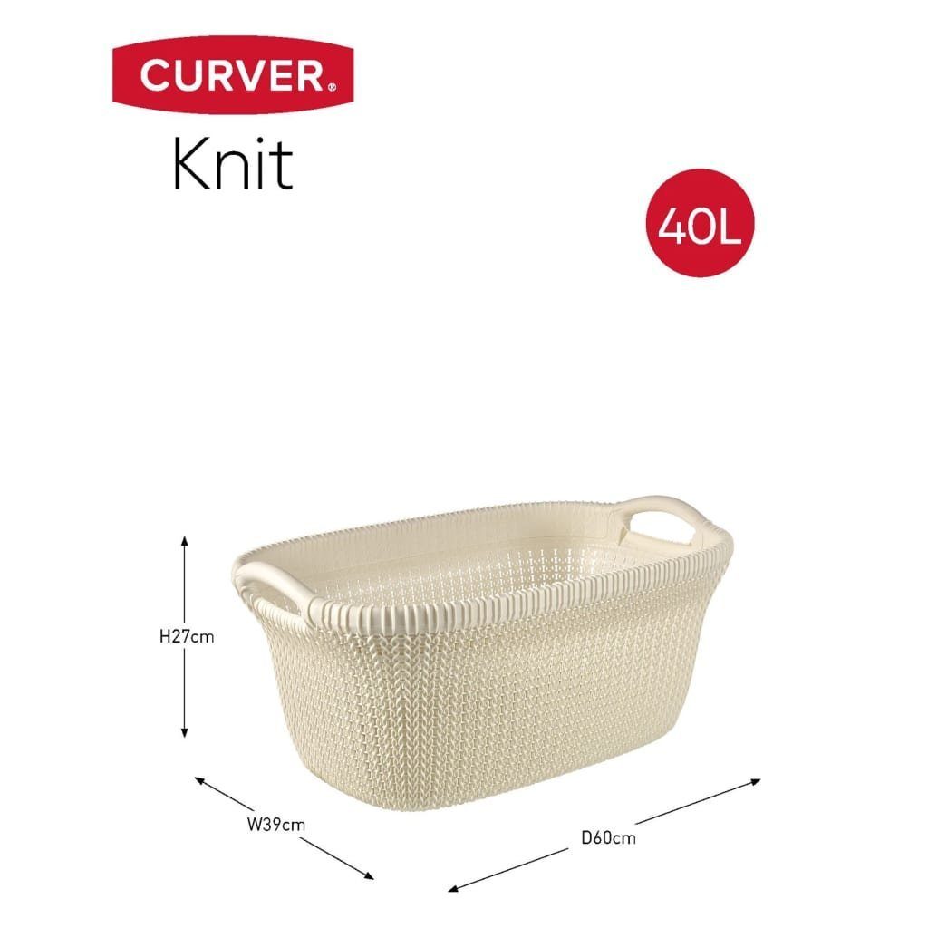 Curver Wäschekorb Wäschekorb Knit 40 L Cremeweiß (1 St)
