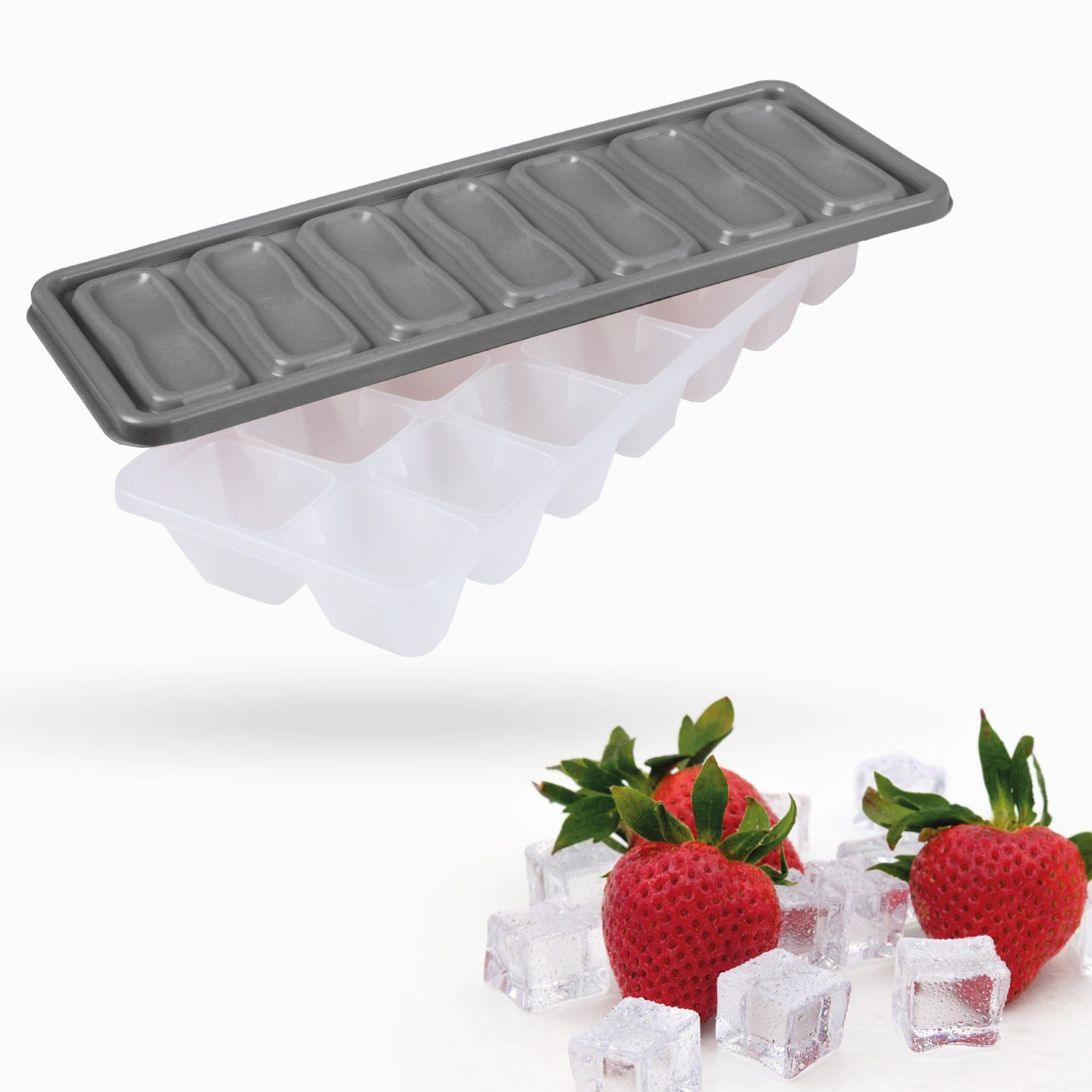 Bestlivings Frischhaltedose Vorratsdose Set, Eiswürfelform mit Deckel, Eiswürfelbox für Gefrierschrank, Cocktail, Whisky, Wasser, Limo