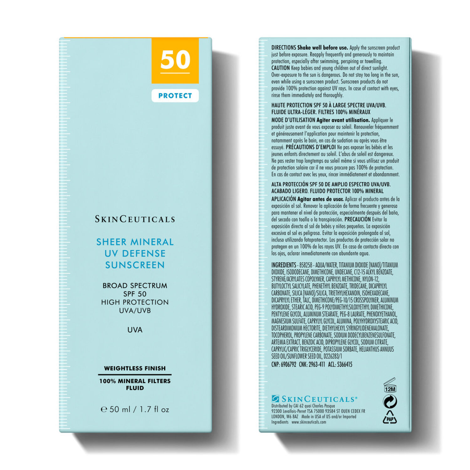 Skinceuticals Sheer Minéral UV Defense SPF 50 Protection Solaire Minérale Teintée Peaux à Imperfections 50 ml