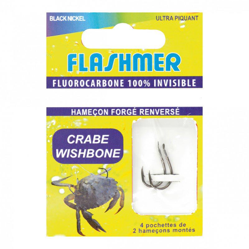 Cârlige Flashmer cu os de crab, 100% fluorocarbon
