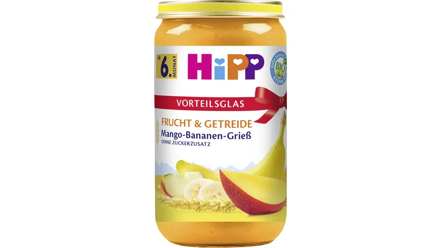 HiPP Bio Frucht und Getreide Mango-Bananen-Grieß 250 g