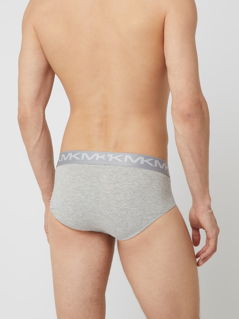 Slip mit Label-Schriftzug in mittelgrau meliert