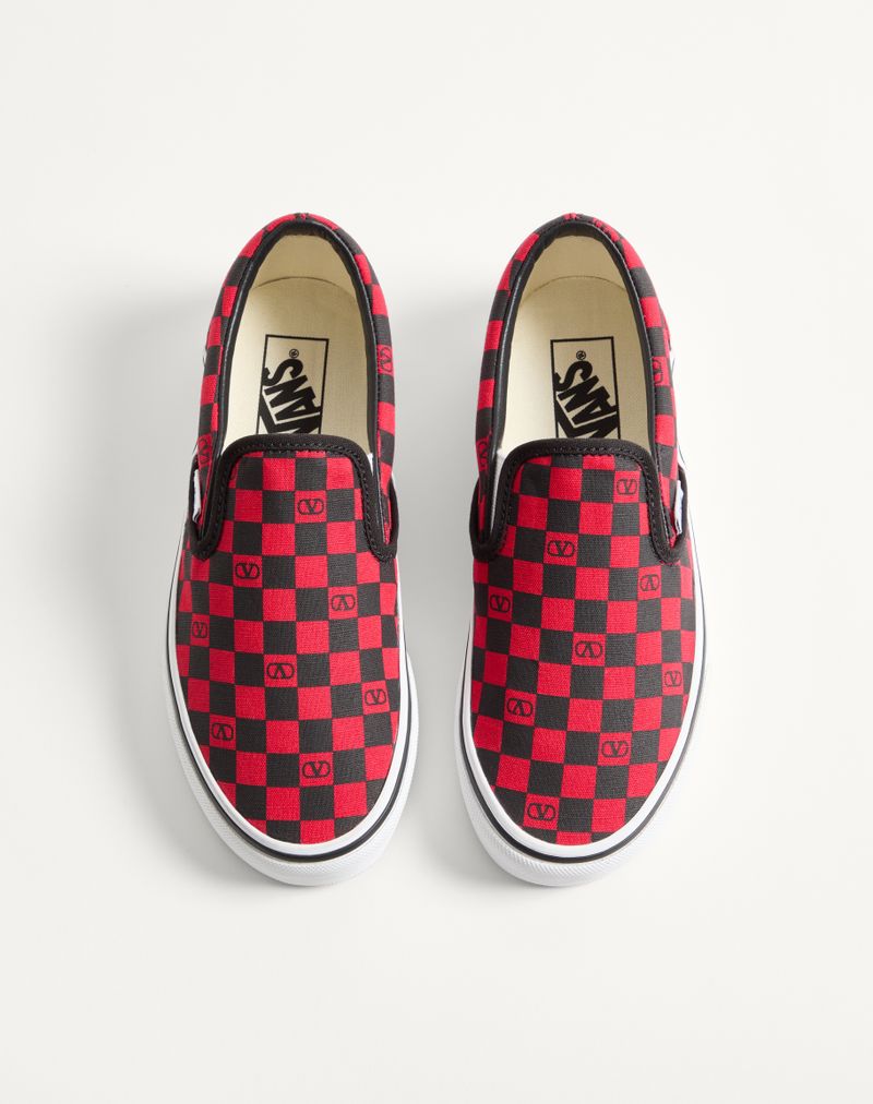 Baskets slip-on Valentino Garavani et Vans en tissu à imprimé damier VLogo