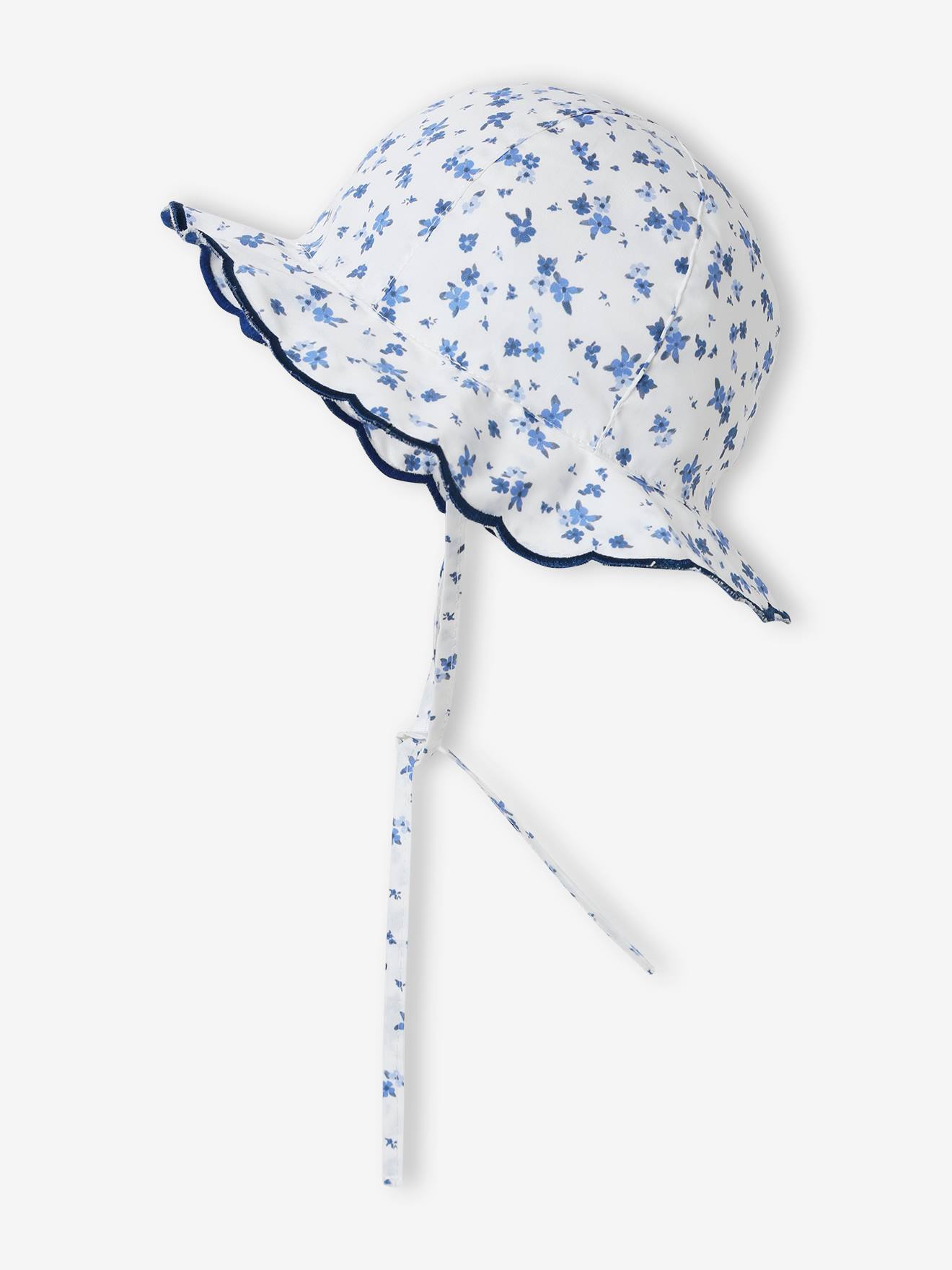 Chapeau imprimé bébé fille blanc imprimé
