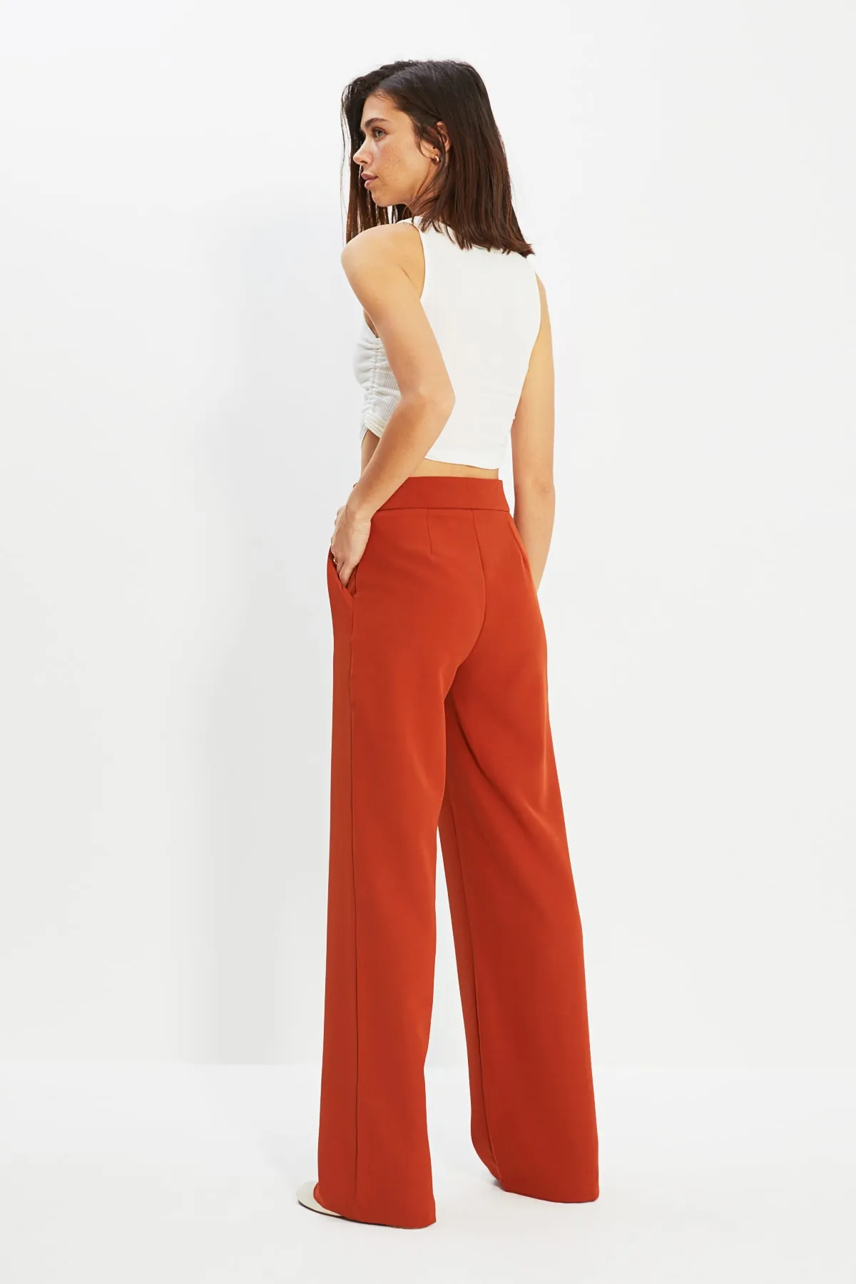 Trendyol Collection  Tile Wide Leg/Wide Leg Woven Hose TWOAW22PL0139