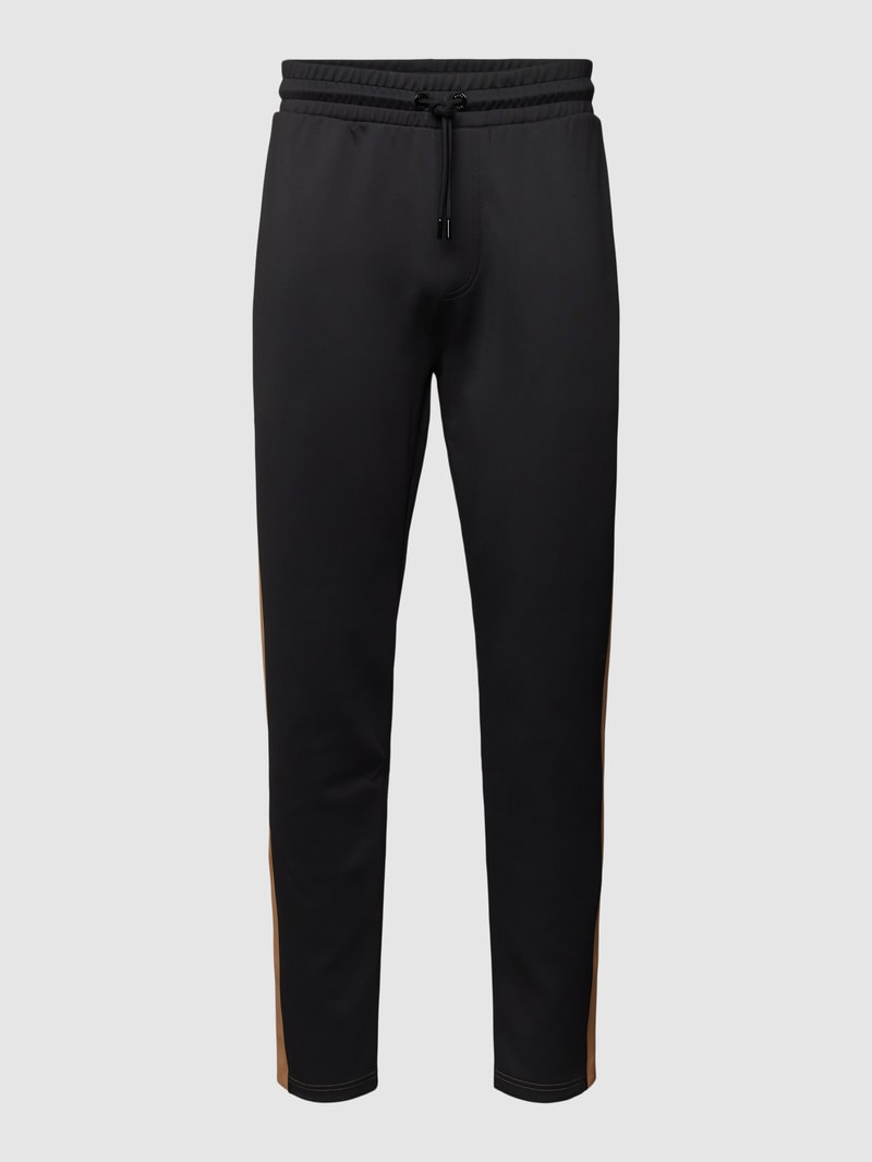 Sweatpants mit Galonstreifen Modell 'Lamont' in schwarz