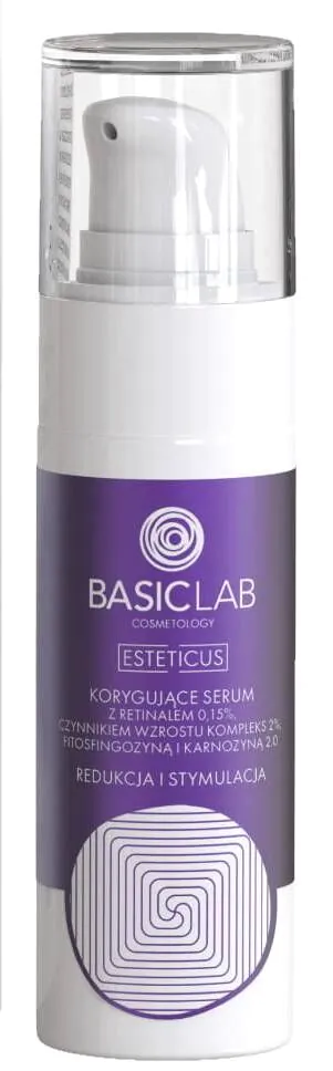 BasicLab Esteticus korrigerende serum med nethinde 0,15%, vækstfaktor 2% og fytosphingosin