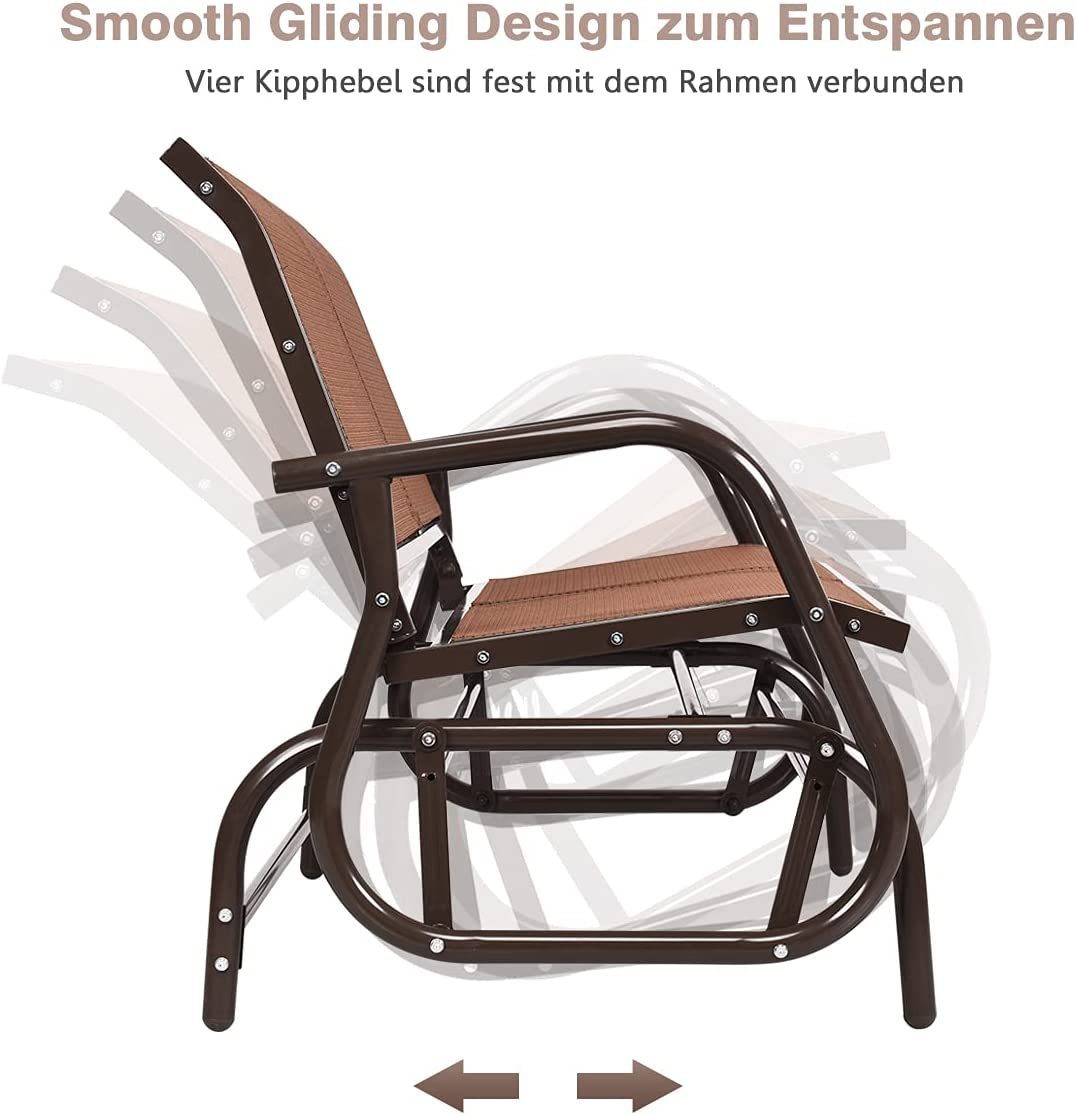 KOMFOTTEU Schaukelstuhl Doppel Gartenstuhl