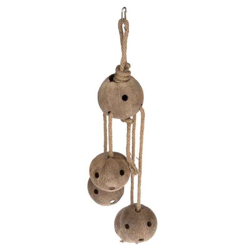 TIAKI Kokosnuss-Vogelspielzeug Swing & Forage