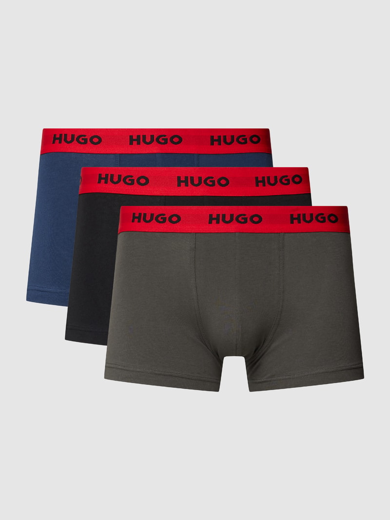 Trunks mit elastischem Label-Bund im 3er-Pack in mittelgrau