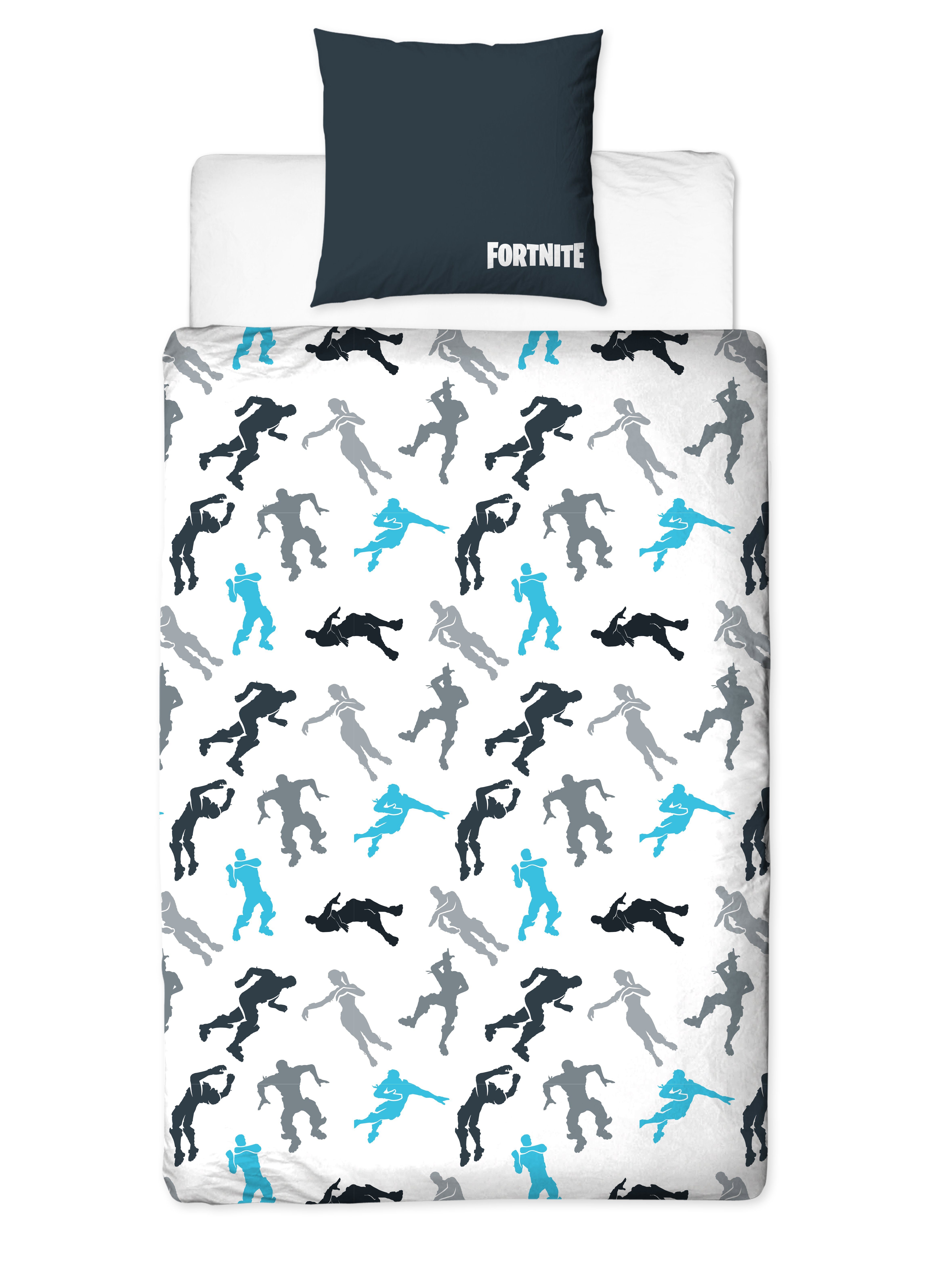 Bettwäsche Fortnite 135x200 + 80x80 cm, 100 % Baumwolle, MTOnlinehandel, Renrorcé, 2 teilig, Gamer and Dance Royale für Kinder, Teenager, Jugend