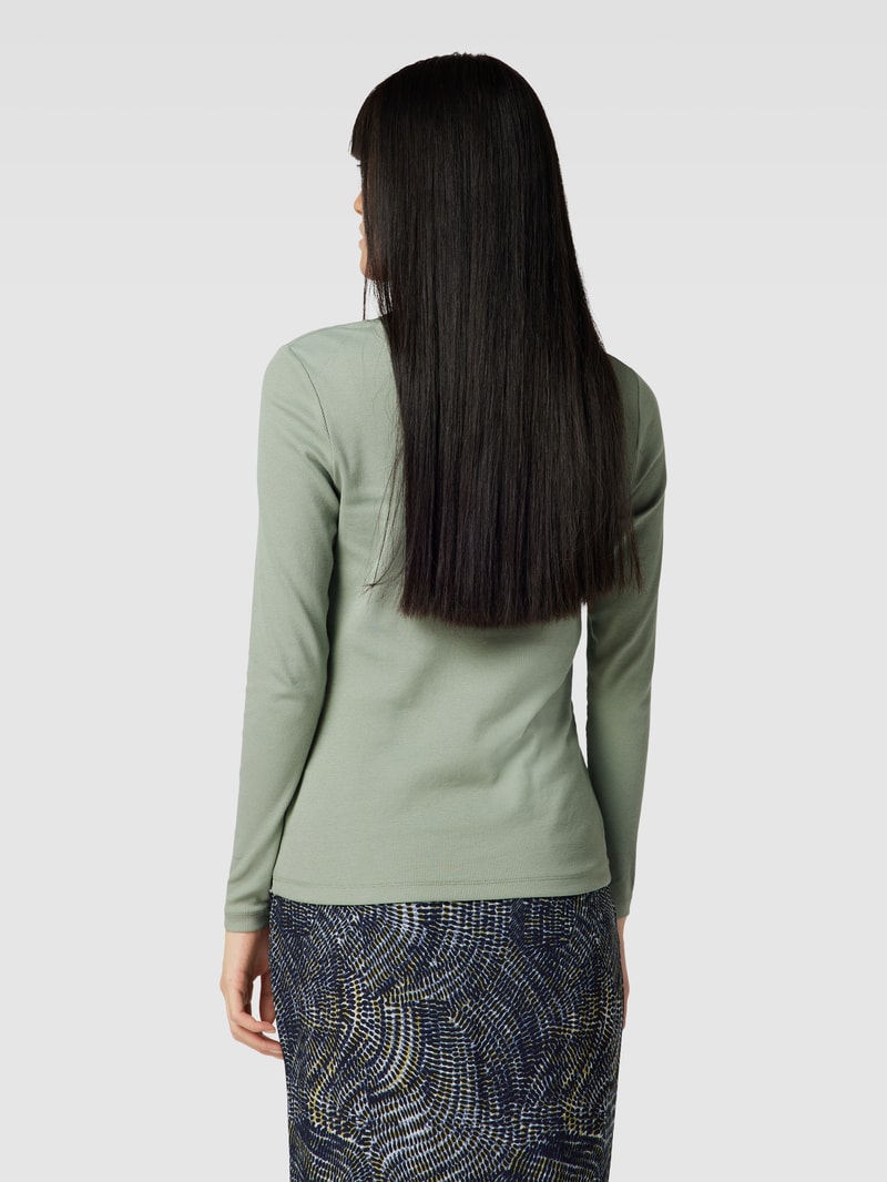 Longsleeve mit Rundhalsausschnitt in metallic türkis