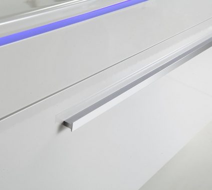 Faizee Möbel Badmöbel-Set Badmöbel set, Weiß komplett 5TLG 90 cm, (Komplett-Set, 5-St), LED-Spiegel mit Touch Badmöbel-Set VORMONTIERT Hochglanz lackiert