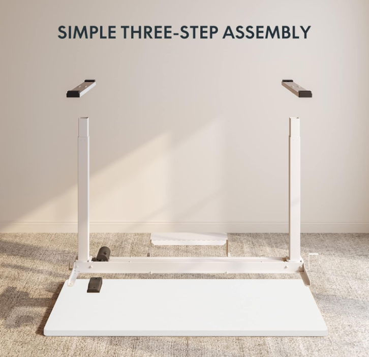 Flexispot Basic höhenverstellbarer Schreibtisch Weiß inkl. 140 x 80 cm Tischplatte Weiß Single Motor