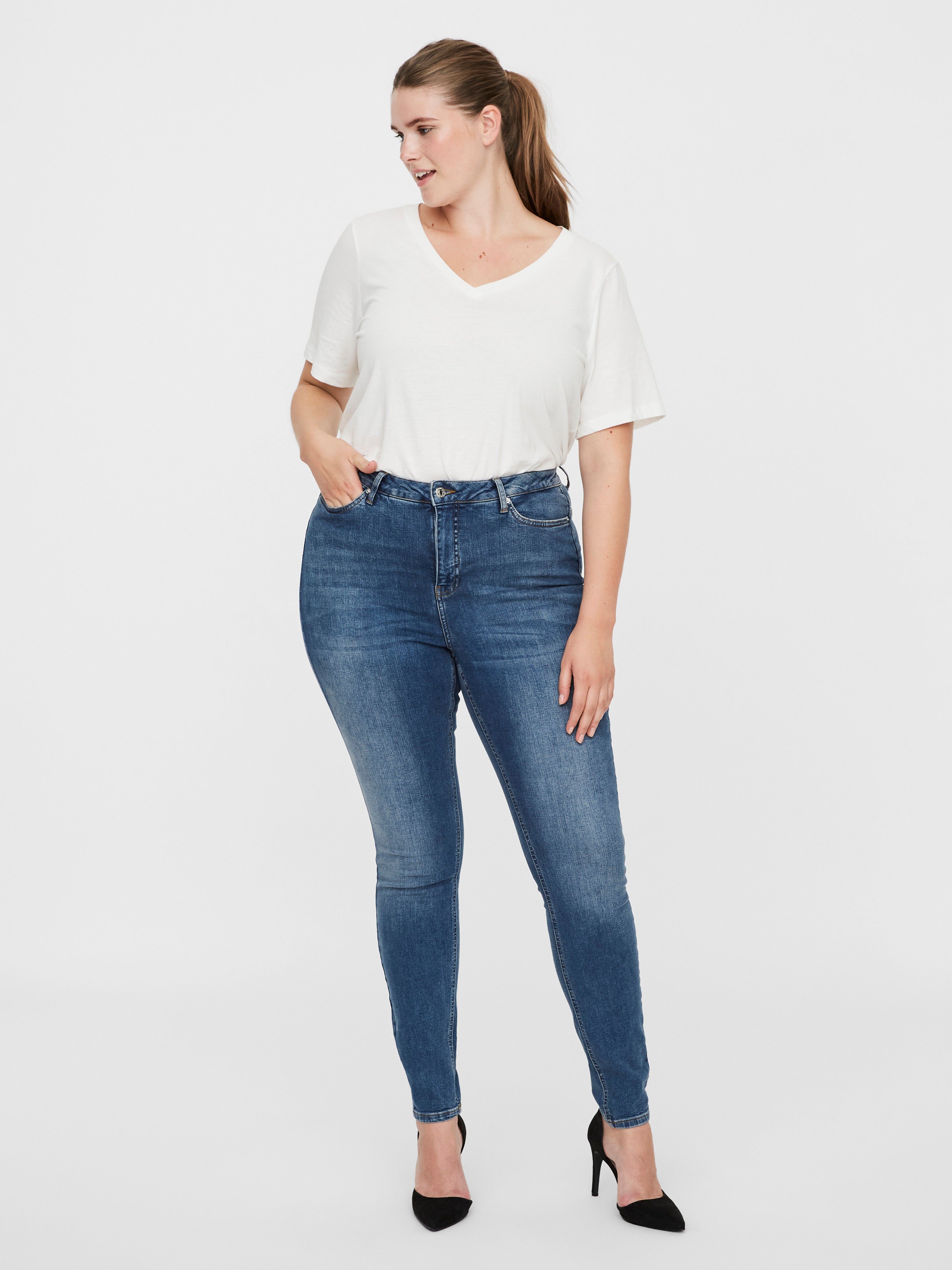 VMLORA Hohe Taille Skinny Fit Jeans