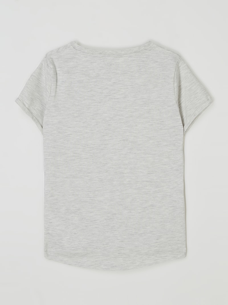T-Shirt mit Print Modell 'Vix' in hellgrau meliert
