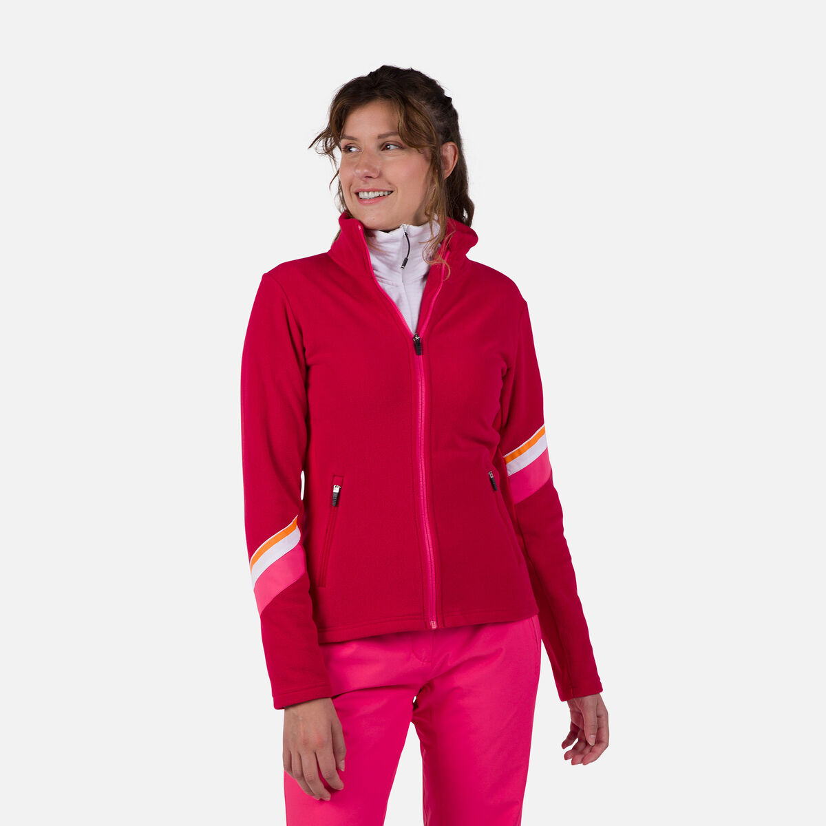 Damenfleecejacke mit durchgehendem Reißverschluss Strawpile
