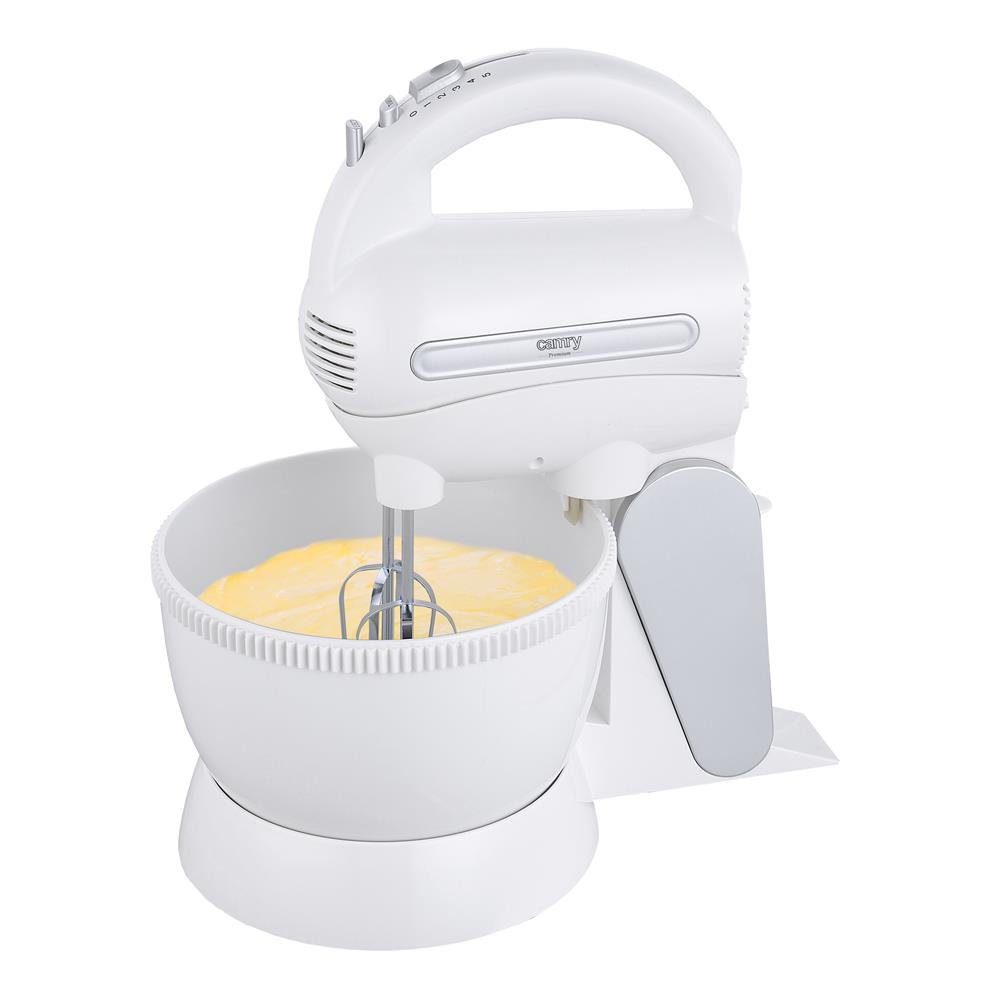 Camry Handmixer CR 4213 Handmixer mit Rührschüssel, 600 Watt, Handrührgerät, Standmixer, weiß