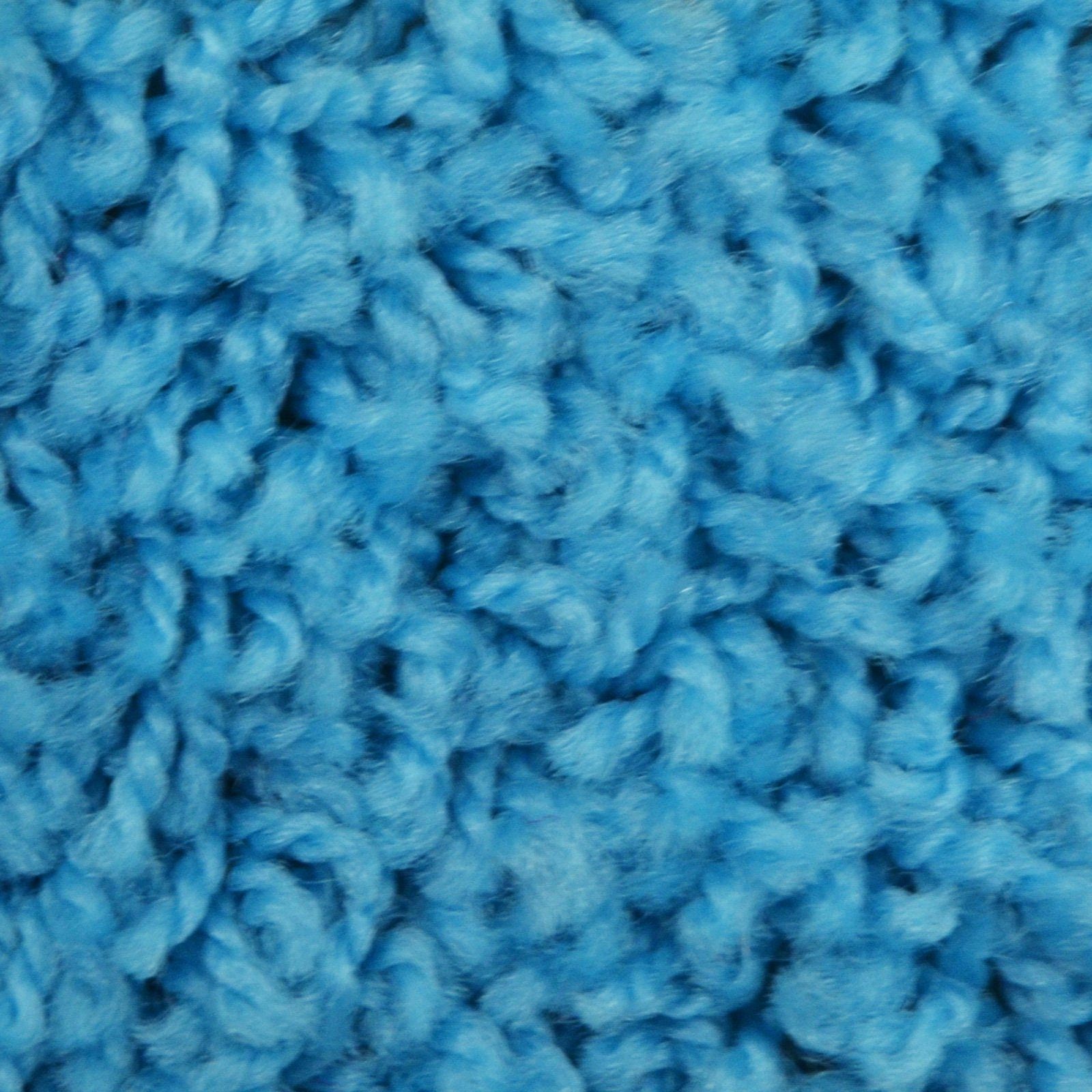 Hochflor-Bettumrandung Barcelona Hellblau, 3 Größen, Teppichläufer, ideal im Schlafzimmer Floordirekt, Höhe 22 mm, (3-tlg), Shaggy