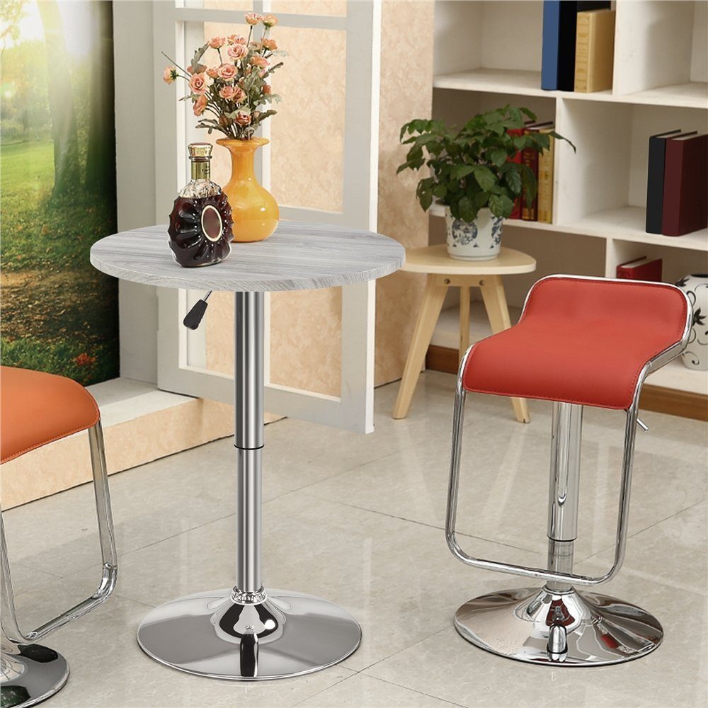 Yaheetech Bartisch, Runder Stehtisch Bistrotisch Ø 60cm höhenverstellbar