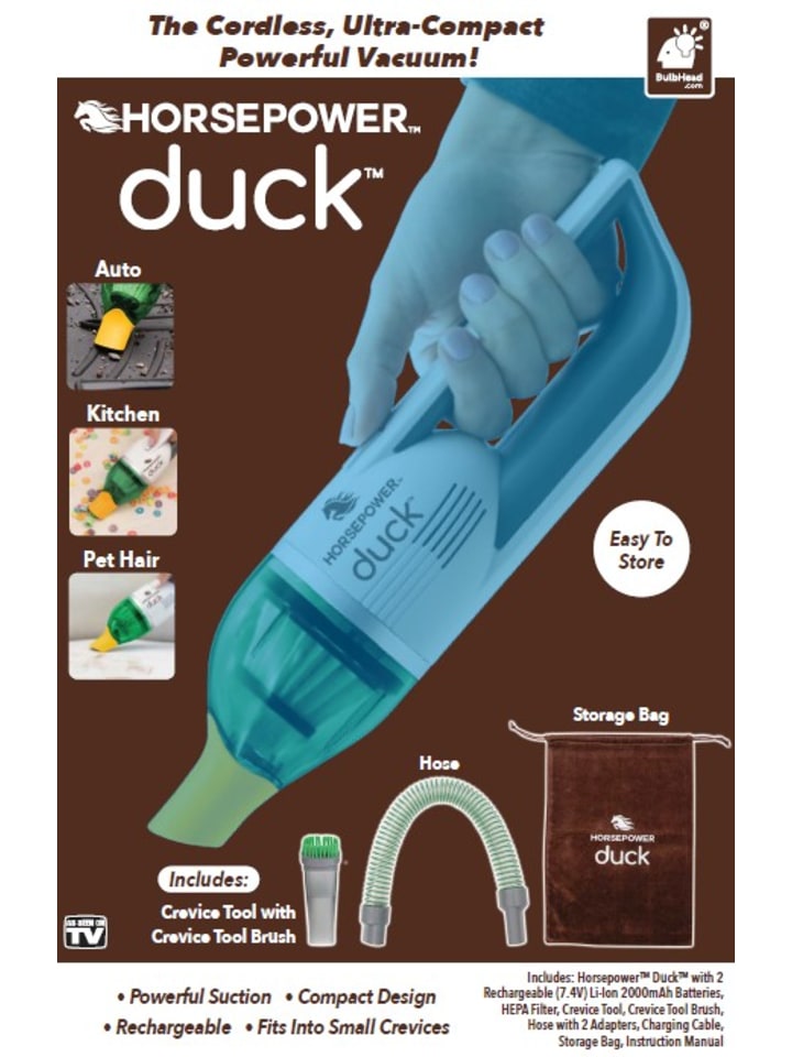 MediaShop Duck Mini-Handstaubsauger 2500 mAh Horsepower in Grün günstig kaufen onesize