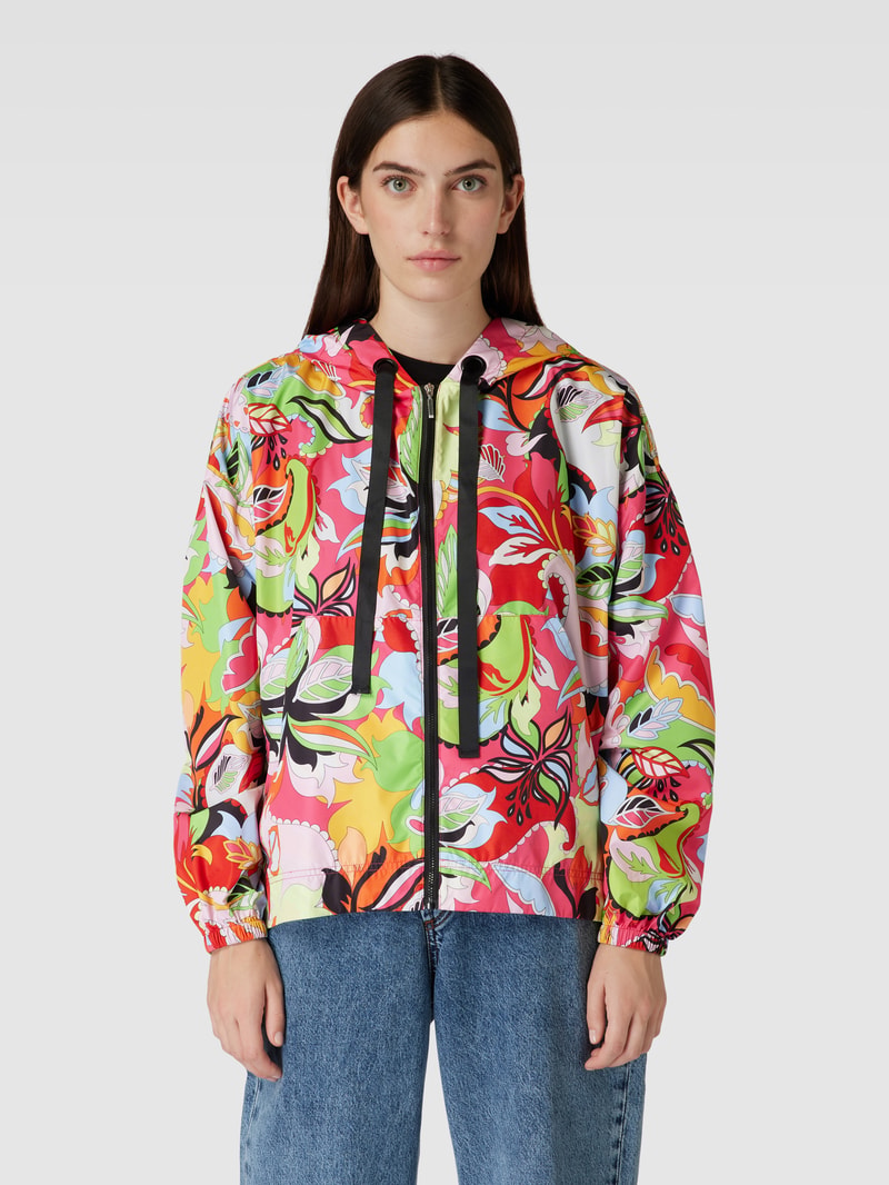 Oversized Jacke mit Allover-Muster in pink