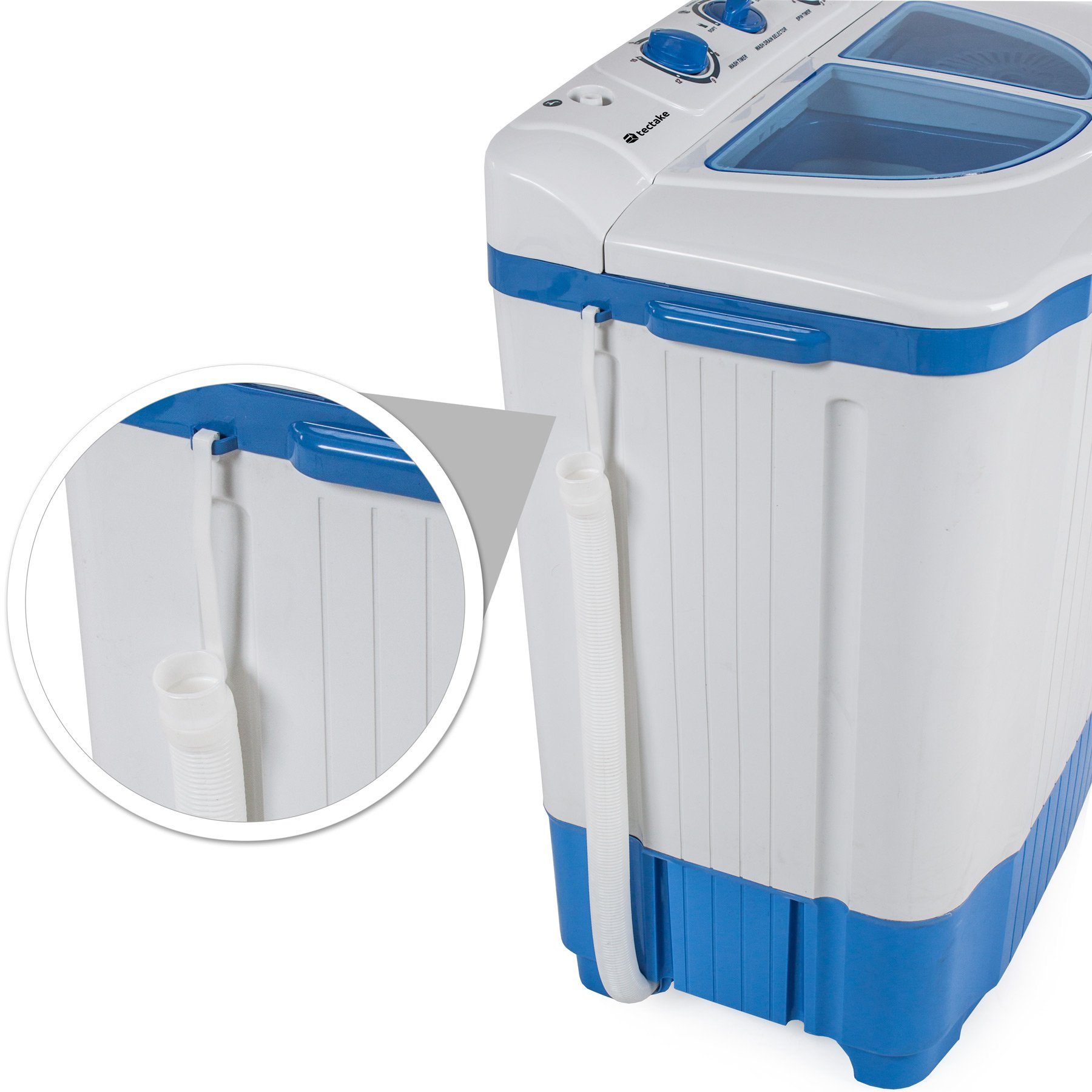 tectake Wäscheschleuder Mini-Waschmaschine 4,5 kg mit Wäscheschleuder 3,5, 4,50 kg