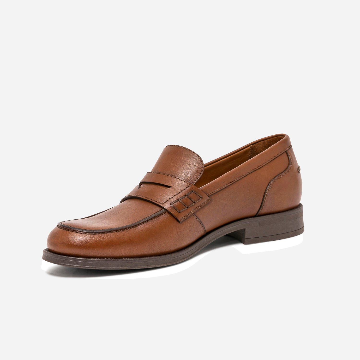 Mocassin camel en cuir