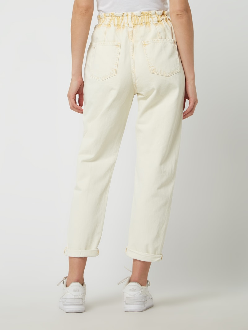 Cropped Jeans aus Baumwolle Modell 'Angela' in hellgelb