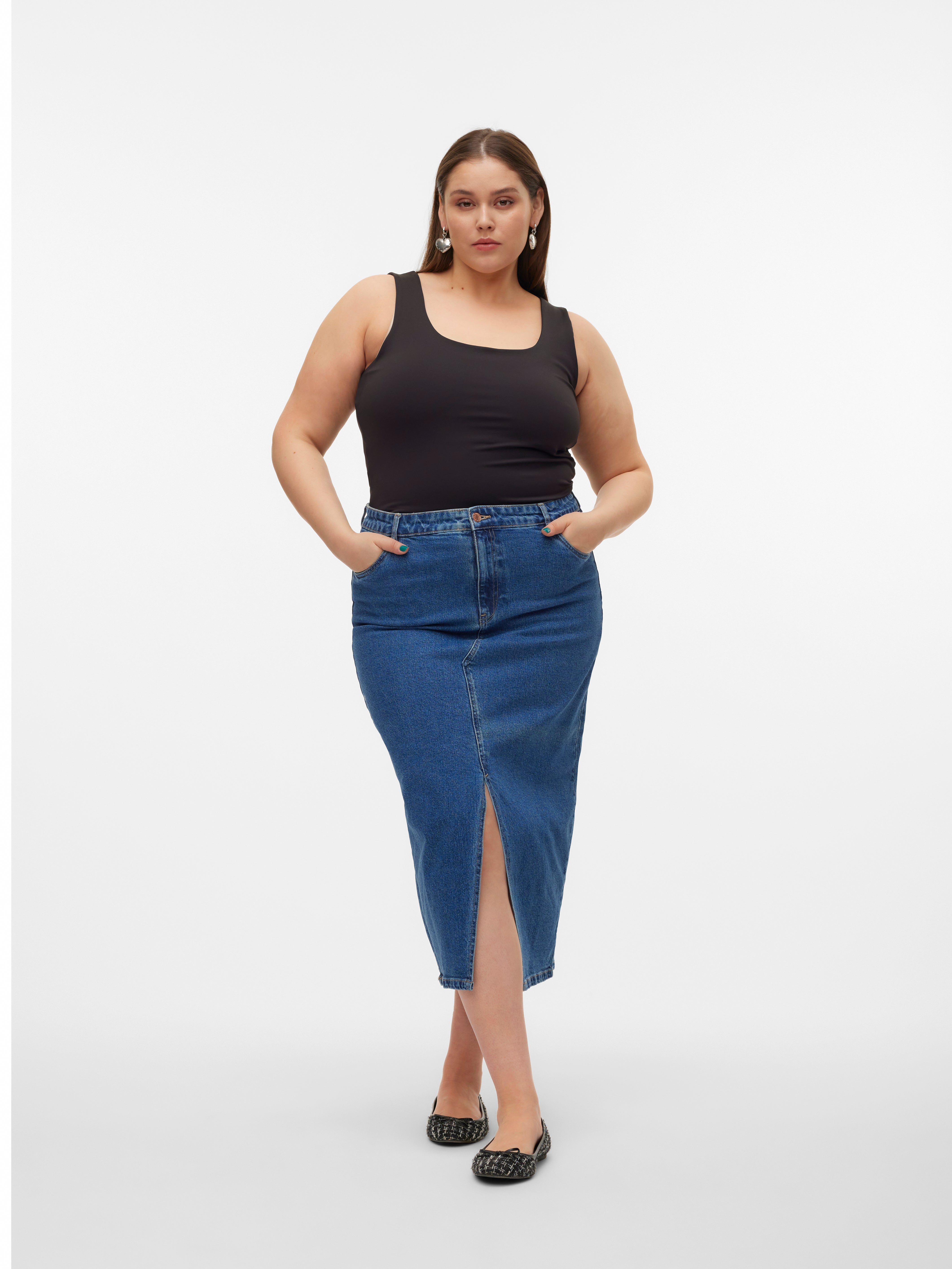 VMCVERI Hohe Taille Langer Rock