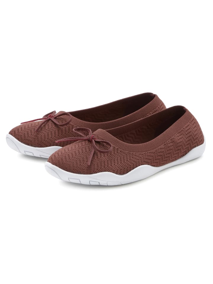 LASCANA Sneaker Ballerinas in rotbraun günstig kaufen