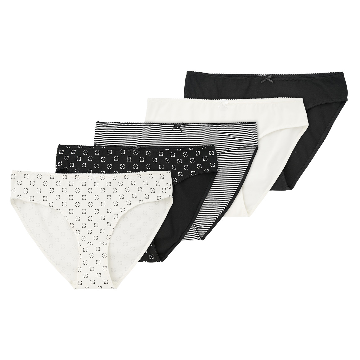 5 Damen Slips in verschiedenen Dessins